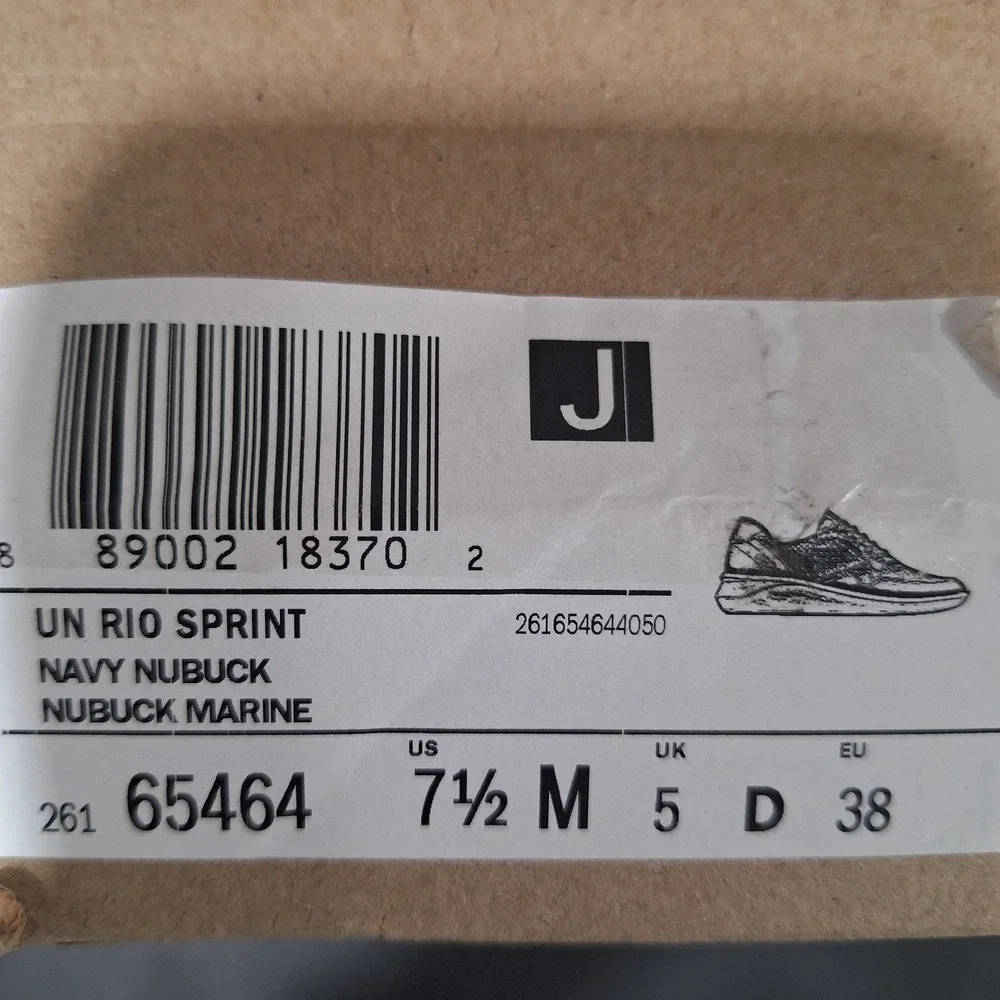 Clarks Women's Un Rio Sprint Sneaker Navy Nubuck Marine‎ Size 7.5 NEW